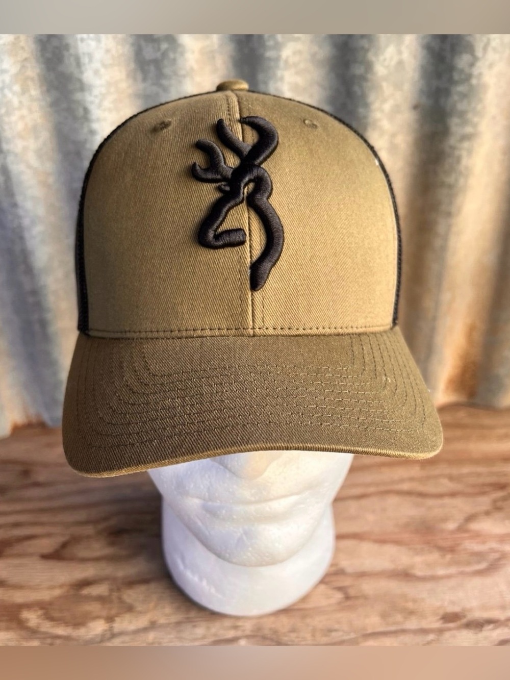 Browning Khaki Cap with Black Embroidered Logo